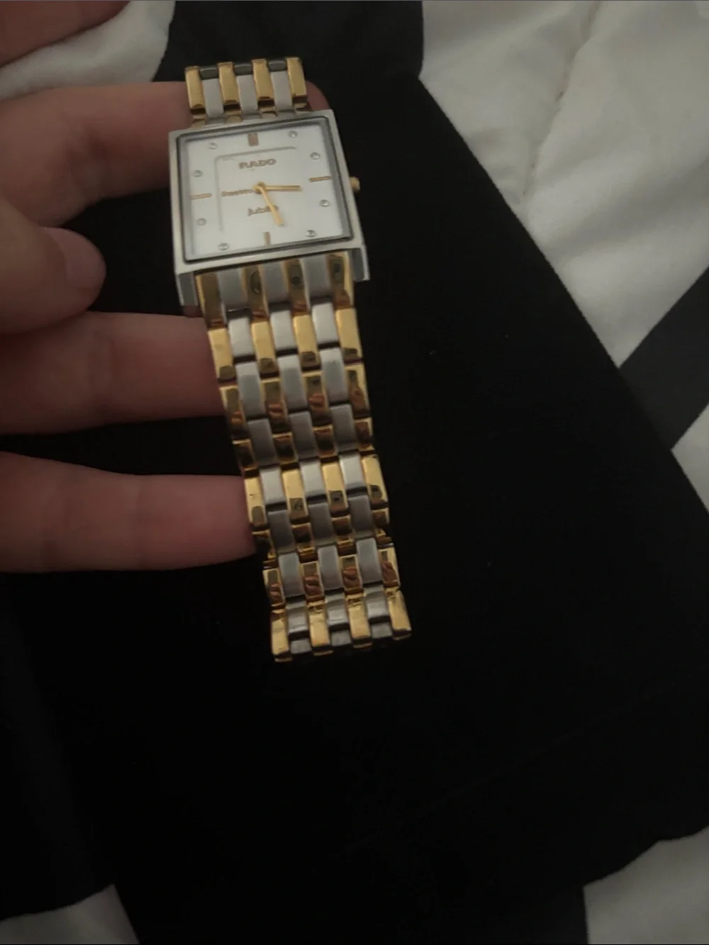 Rado jubilee Two-Tone Gold and Silver Rectangular Men's Dress Watch